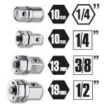 BETA Kit com 4 adaptadores para chaves de roquete: 1 ponta adaptadora 3 adaptadores de desengate rp