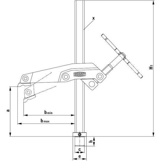 BESSEY TW28GRS30-12 Grampo P/ Mesa Soldadura BESSEY TW28GRS30-12 Grampo P/ Mesa Soldadura