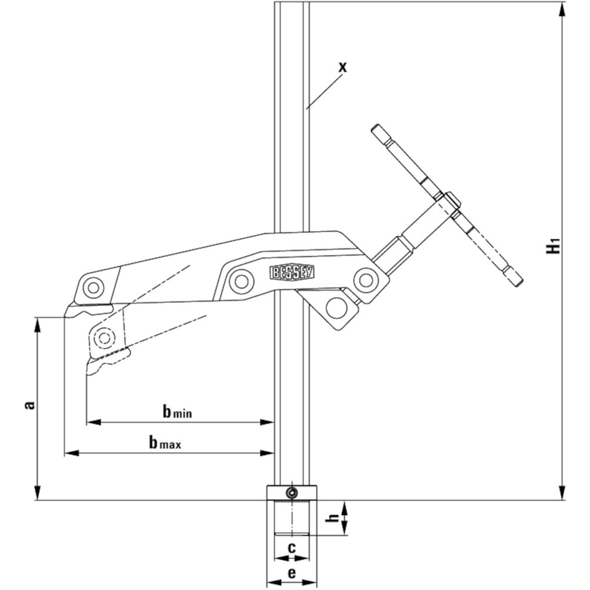 BESSEY TW28GRS30-12 Grampo P/ Mesa Soldadura BESSEY TW28GRS30-12 Grampo P/ Mesa Soldadura