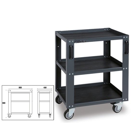 BETA Carro de 3 níveis, para combinar com equipamento para oficina C45PRO BETA Carro de 3 níveis, para combinar com equipamento para oficina C45PRO