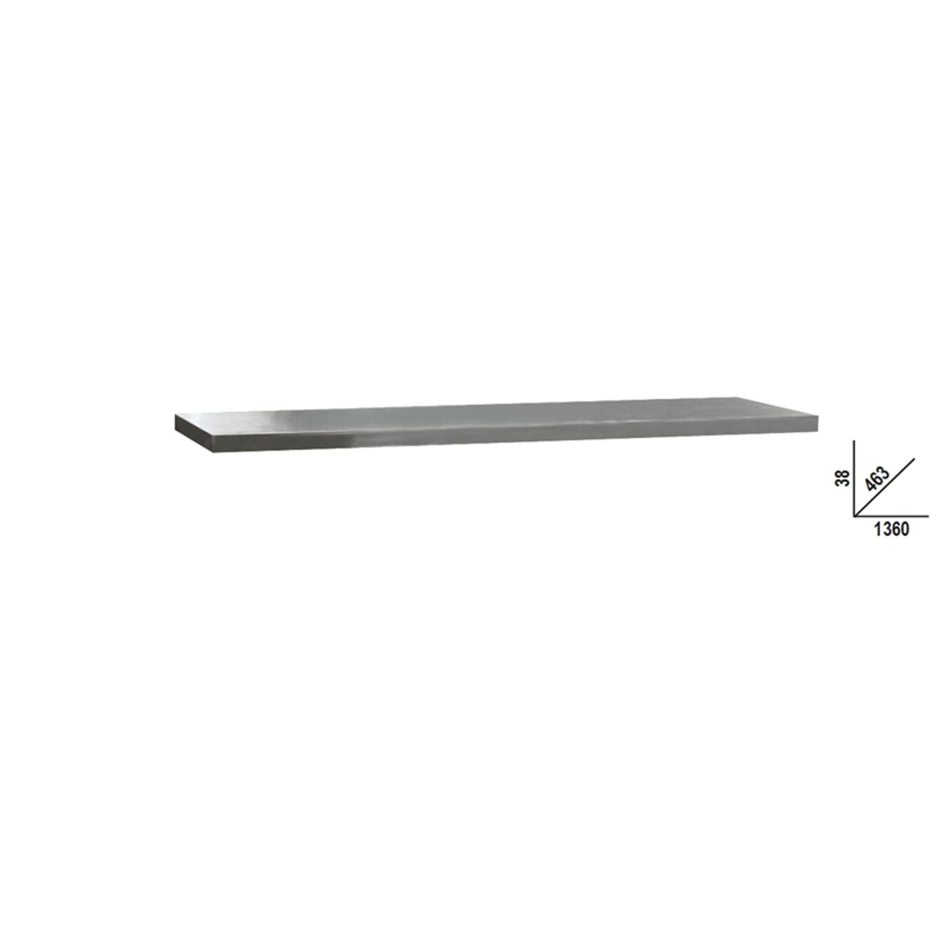 BETA Plano de trabalho em aço inox com revestimento em MDF, 1360x463 mm, para bancada, a combinar co BETA Plano de trabalho em aço inox com revestimento em MDF, 1360x463 mm, para bancada, a combinar co