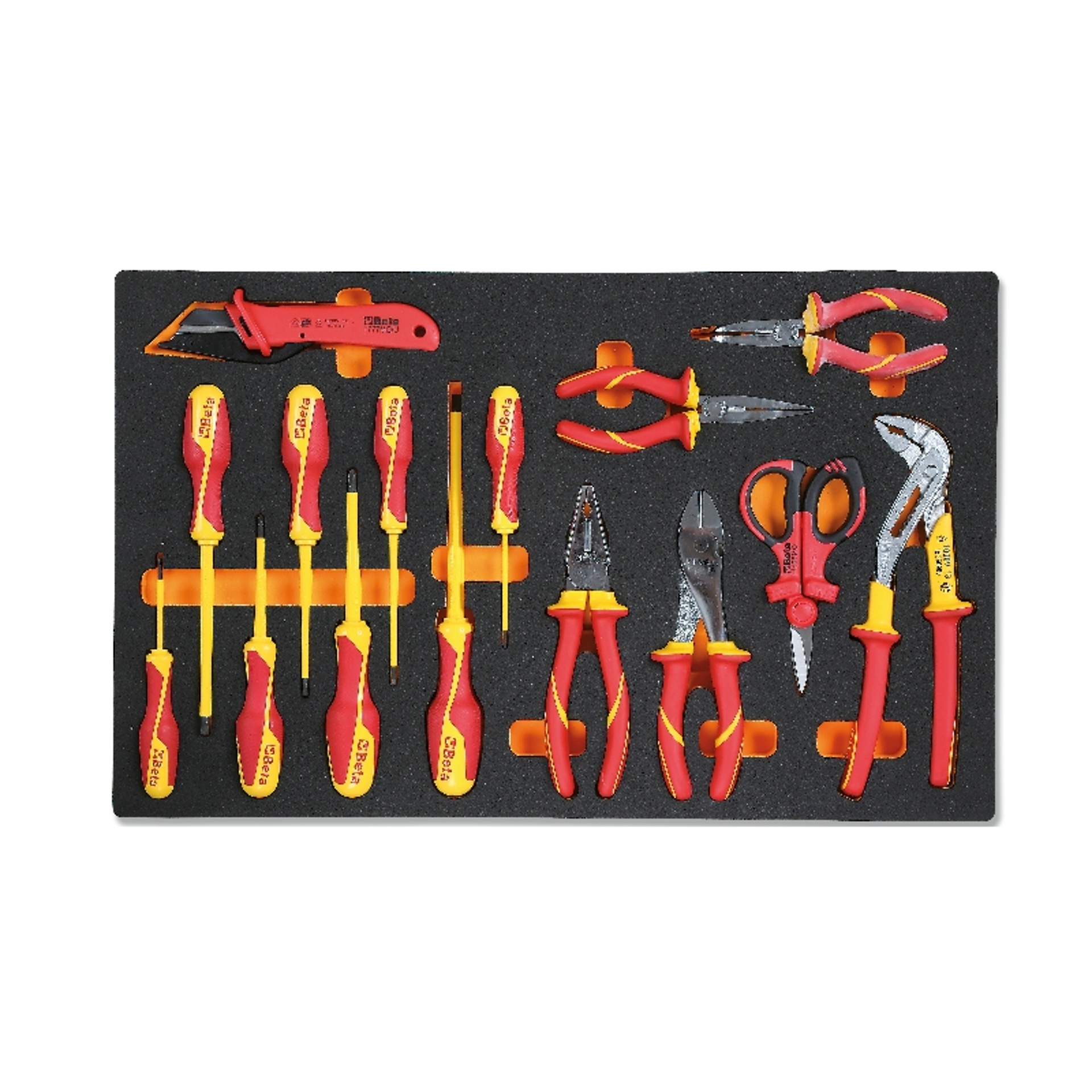BETA Tabuleiro male�vel para manuten��o eletrot�cnica, ferramentas isoladas, 1000V