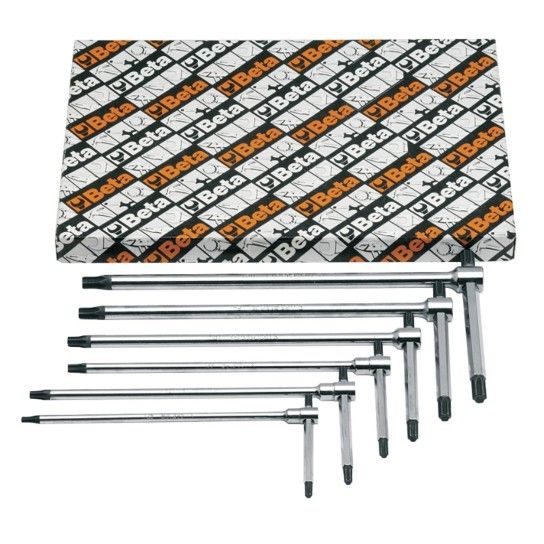 BETA Jogo 6 chaves punho em T com três machos sextavados para parafusos Torx® (item 951TX) BETA Jogo 6 chaves punho em T com três machos sextavados para parafusos Torx® (item 951TX)