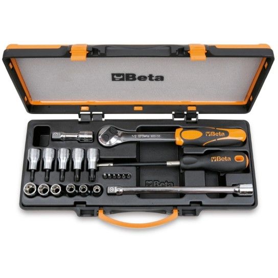 BETA Jogo com 6 pontas, 6 chaves de caixa, 5 chaves de caixa com ponta e 4 acess�rios, para parafuso