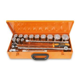 BETA Jogo de 12 chaves de caixa hexagonal e 5 acess�rios em caixa met�lica