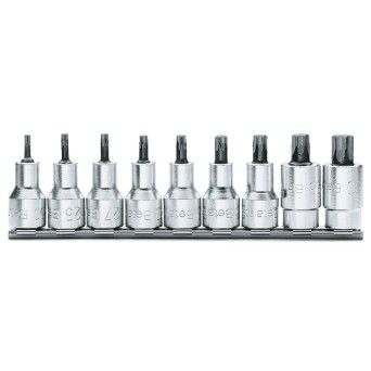 BETA Jogo de 9 chaves de caixa com ponta macho para de perfil Torx� (refa. 920TX) sobre suporte