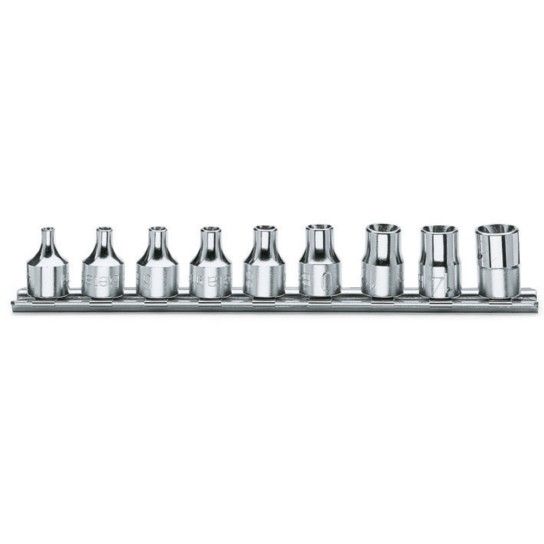 BETA Jogo de 9 chaves de caixa para parafusos de perfil Torx� (refa. 910FTX) sobre suporte