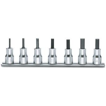 BETA Jogo de 7 chaves de caixa com ponta macho hexagonal (refa. 910PE) sobre suporte
