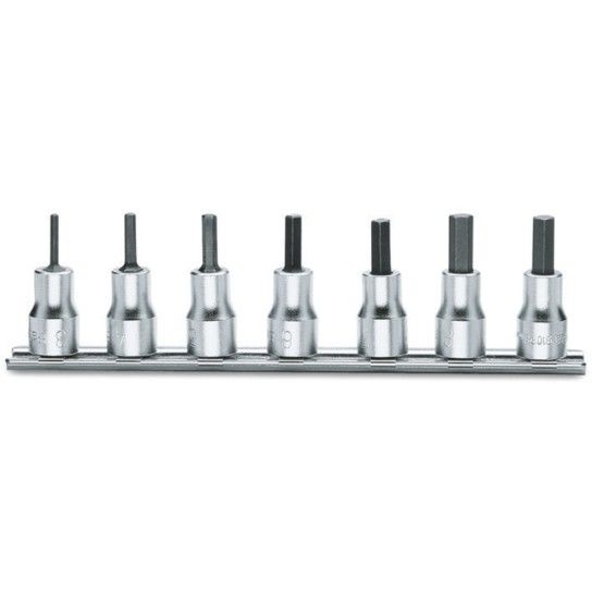 BETA Jogo de 7 chaves de caixa com ponta macho hexagonal (refa. 910PE) sobre suporte
