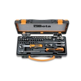 BETA Jogo de 11 chaves de caixa sextavadas, 20 pontas coloridas e 7 acess�rios, em caixa met�lica