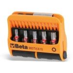 BETA Jogo de 10 pontas para parafusos perfil Torx com porta pontas magntico, em caixa plstica