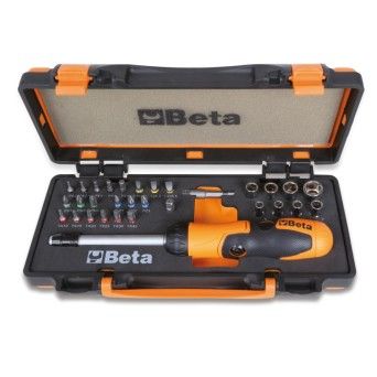 BETA 1 punho porta-pontas com roquete reversvel, 27 bits, 8 chaves de caixa sextavadas e 2 acessri