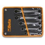 BETA Jogo de 5 chaves bi-hexagonais inclinadas duplas com sistema de roquete (item 195P) em bolsa