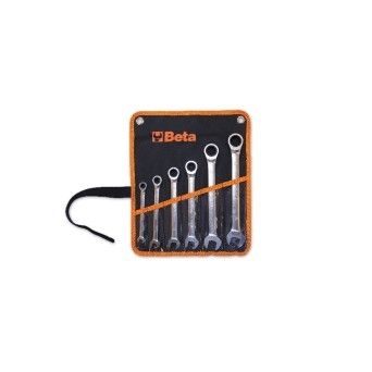 BETA Jogo de chaves boca/luneta com sistema de roquete, srie reta em estojo de tecido