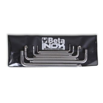 BETA Jogo 8 chaves de bola sextavadas, em ao inoxidvel, fornecido em bolsa