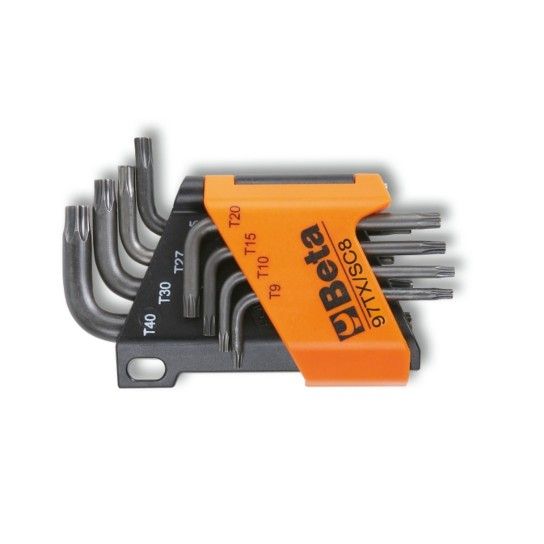 BETA Jogo com 8 chaves macho para parafusos com cabea Torx(R) (refa. 97TX) com suporte