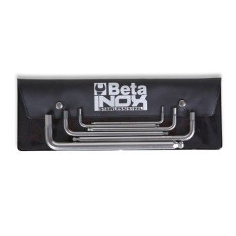 BETA Jogo 6 chaves de bola sextavadas, em ao inoxidvel, fornecido em bolsa