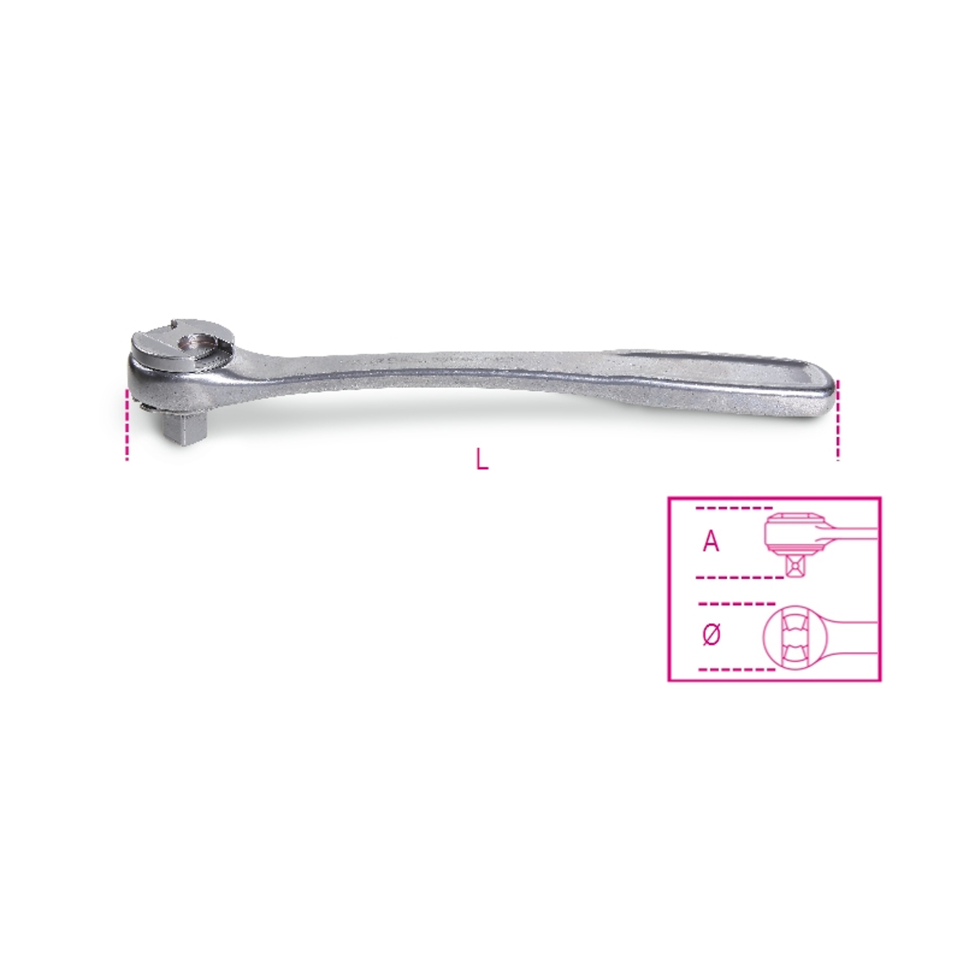 BETA Roquete revers�vel quadra 1/2'', 72 dentes, em a�o inox