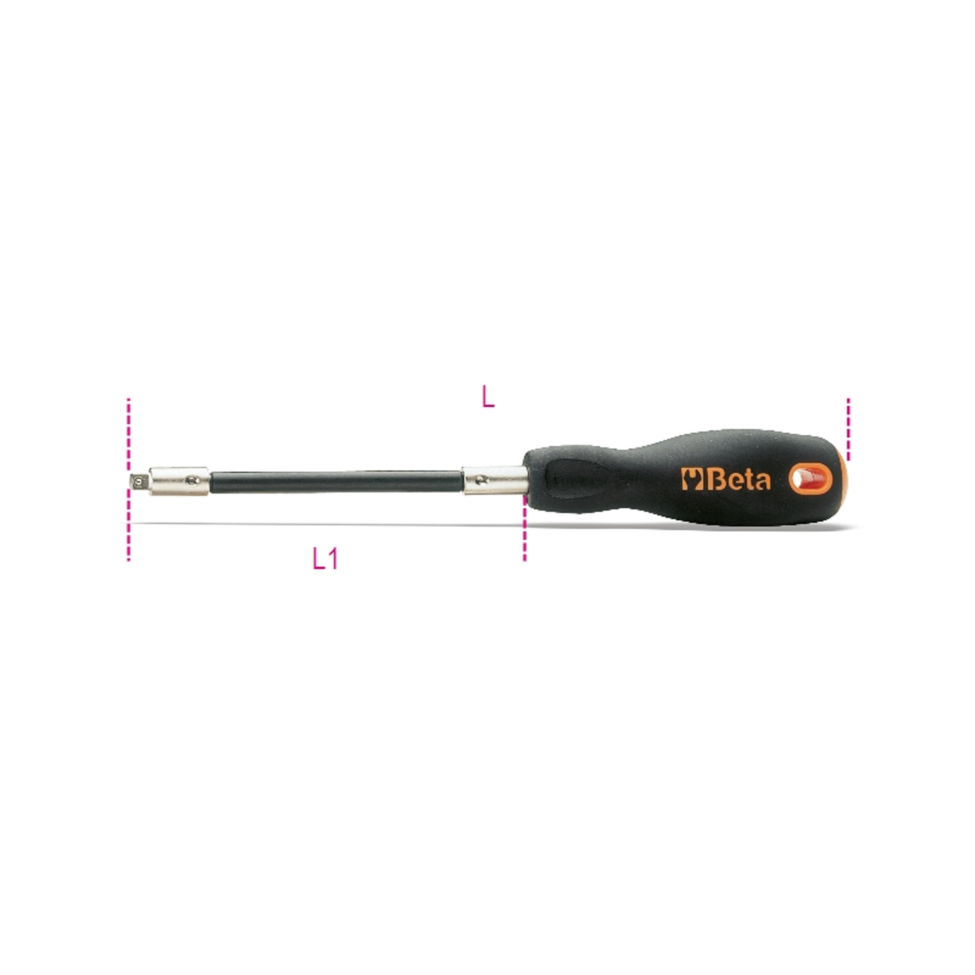 BETA Extensão flexível com punho quadra macho de 1/4” BETA Extensão flexível com punho quadra macho de 1/4”