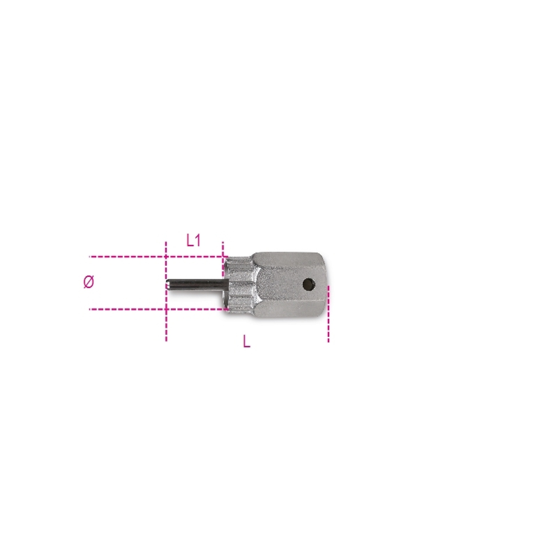 BETA Chave de extra��o de cremalheira Shimano, cassete com pino guia niquelado