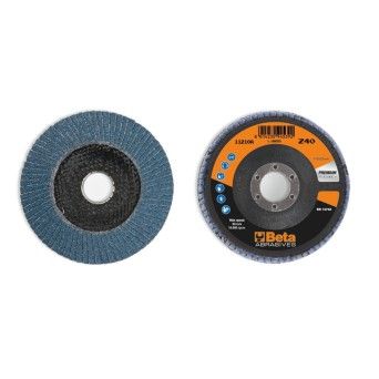 BETA Discos lamelados com tela abrasiva de zircnia suporte em fibra de vidro e lmina simples