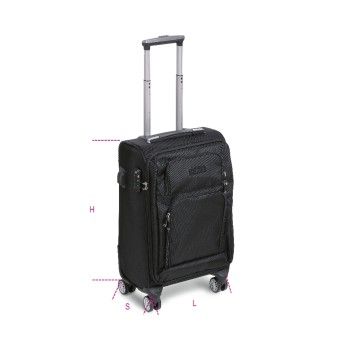 BETA Trolley tamanho de cabine com 4 rodas duplas, cadeado TSA, entrada USB + tomada 3.5-mm