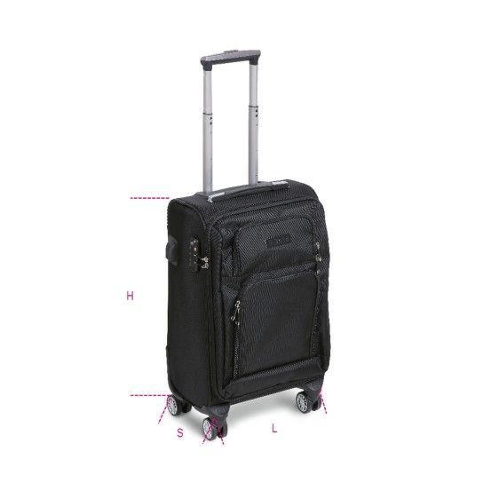 BETA Trolley tamanho de cabine com 4 rodas duplas, cadeado TSA, entrada USB + tomada 3.5-mm