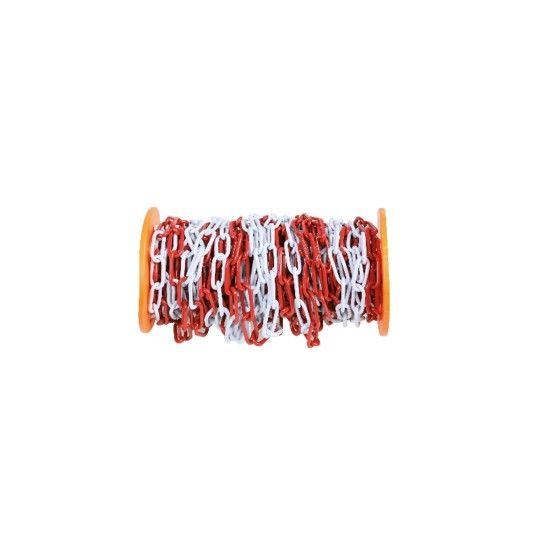 BETA Corrente de barreira, em metal galvanizado pintado de vermelho e branco