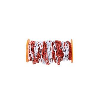 BETA Corrente de barreira, em metal galvanizado pintado de vermelho e branco