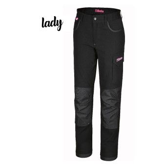 BETA Calas de trabalho para mulher,estilo multi-bolsos, 100% algodo elstico, 220 g/m2
