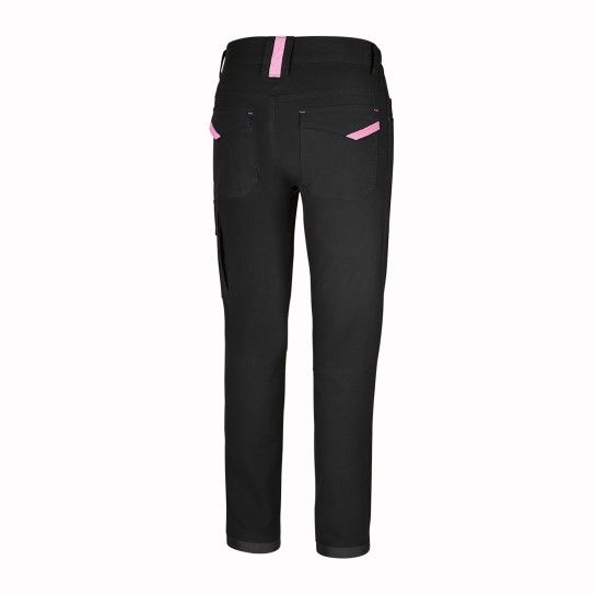 BETA Calças de trabalho para mulher, estilo multi-bolsos, 100% algodão elástico, 220 g/m2 BETA Calças de trabalho para mulher, estilo multi-bolsos, 100% algodão elástico, 220 g/m2