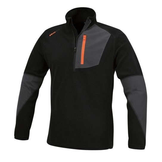 BETA Sweater em micropolar elstico, fecho curto de correr