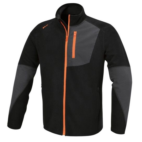 BETA Sweater em polar elstico, fecho comprido de correr