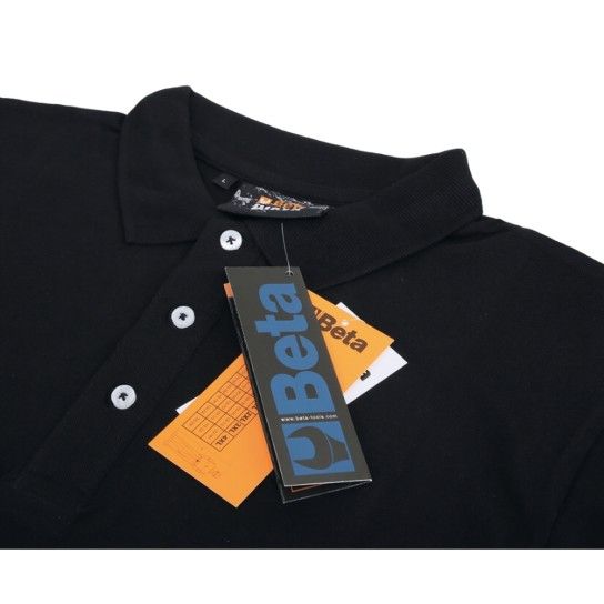 BETA Polo de três botões, 100% algodão, 200 g/m2, preto BETA Polo de três botões, 100% algodão, 200 g/m2, preto