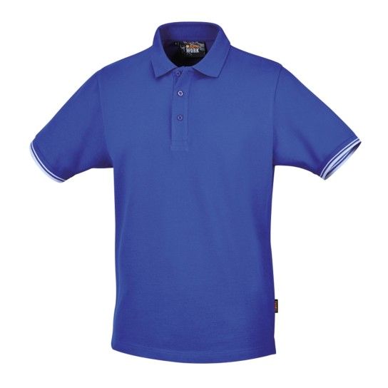 BETA Camisola tipo polo com trs botes, 100%algodo,200g/m2, azul