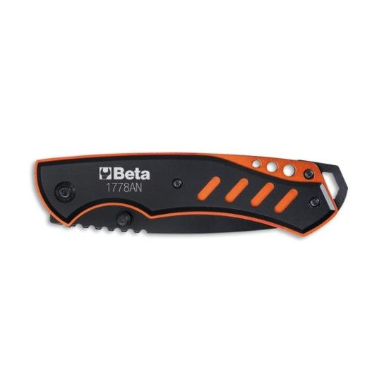 BETA Canivete,� l�mina em a�o inox,� punho leve em alum�nio anodizado ��em estojo