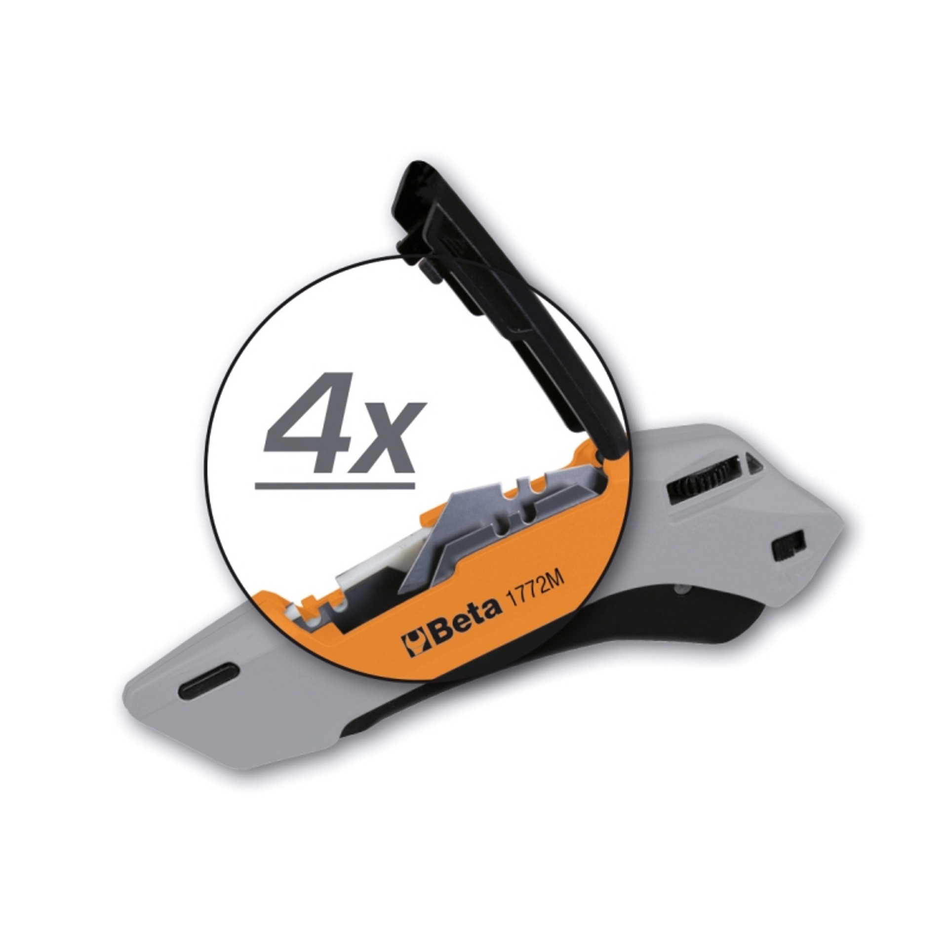 BETA X-ato de segurança com lâmina retrátil, fornecido com 4 lâminas BETA X-ato de segurança com lâmina retrátil, fornecido com 4 lâminas