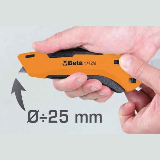 BETA X-ato de segurança com lâmina retrátil, fornecido com 4 lâminas BETA X-ato de segurança com lâmina retrátil, fornecido com 4 lâminas
