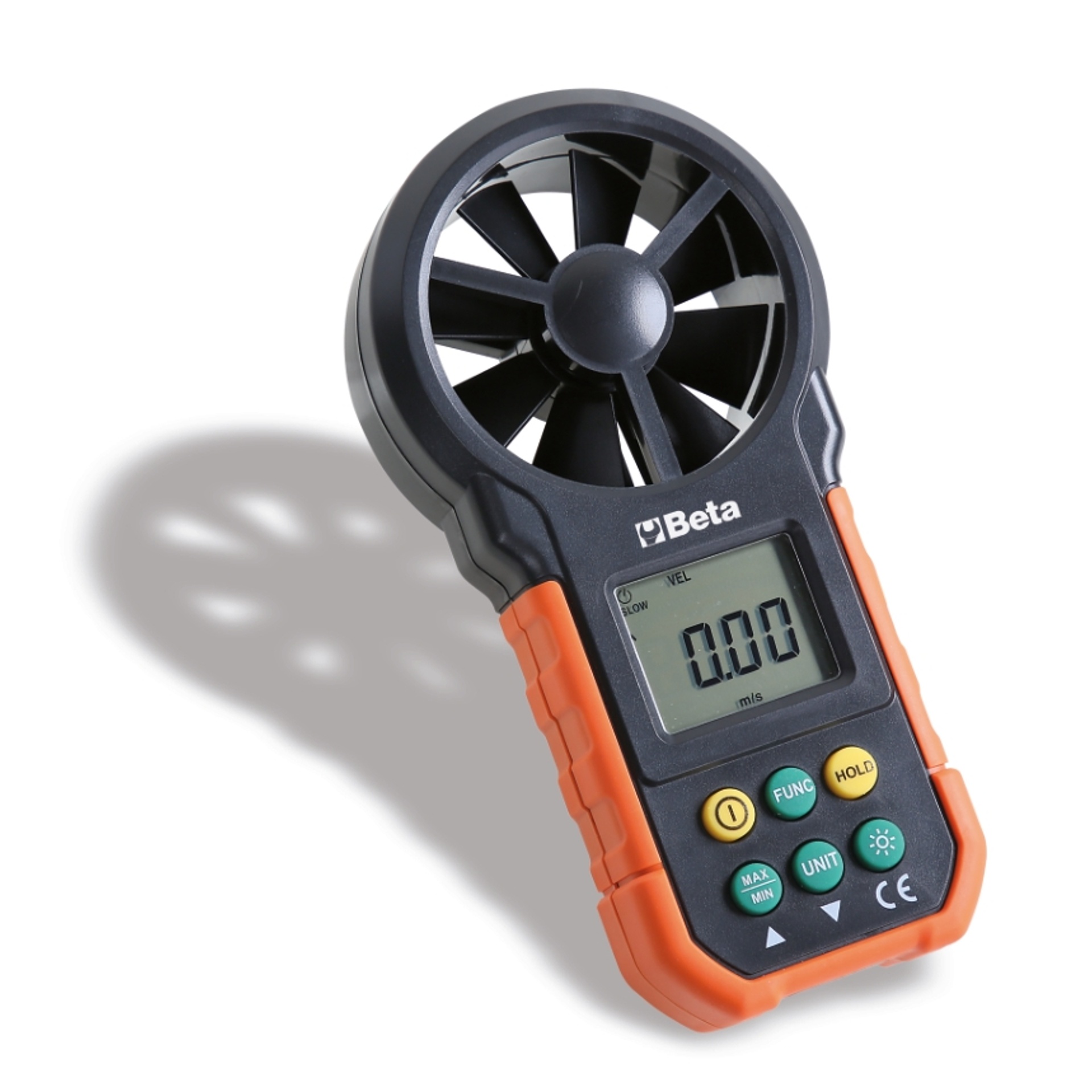 BETA Anemómetro digital com sensor de ventoinha com exterior em borracha anti-impacto e antideslizan BETA Anemómetro digital com sensor de ventoinha com exterior em borracha anti-impacto e antideslizan