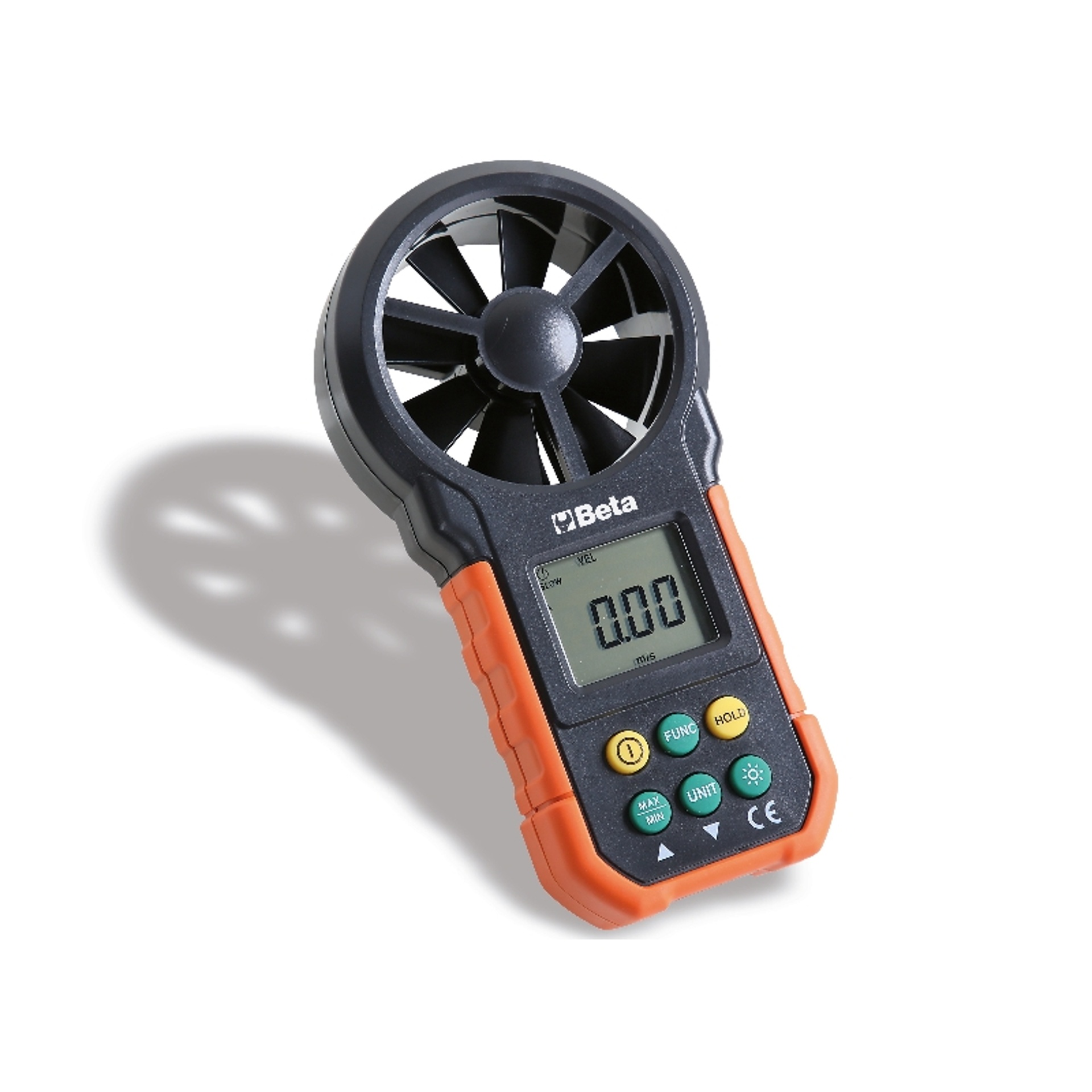 BETA Anemómetro digital com sensor de ventoinha com exterior em borracha anti-impacto e antideslizan BETA Anemómetro digital com sensor de ventoinha com exterior em borracha anti-impacto e antideslizan