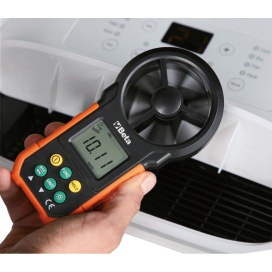 BETA Anemómetro digital com sensor de ventoinha com exterior em borracha anti-impacto e antideslizan BETA Anemómetro digital com sensor de ventoinha com exterior em borracha anti-impacto e antideslizan