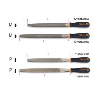 BETA Limas meia-cana e chatas, punhos em material pl�stico