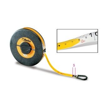BETA Fitas mtricas longas caixa em ABS anti-choque, fita em fibra de vidro revestida a PVC, classe 
