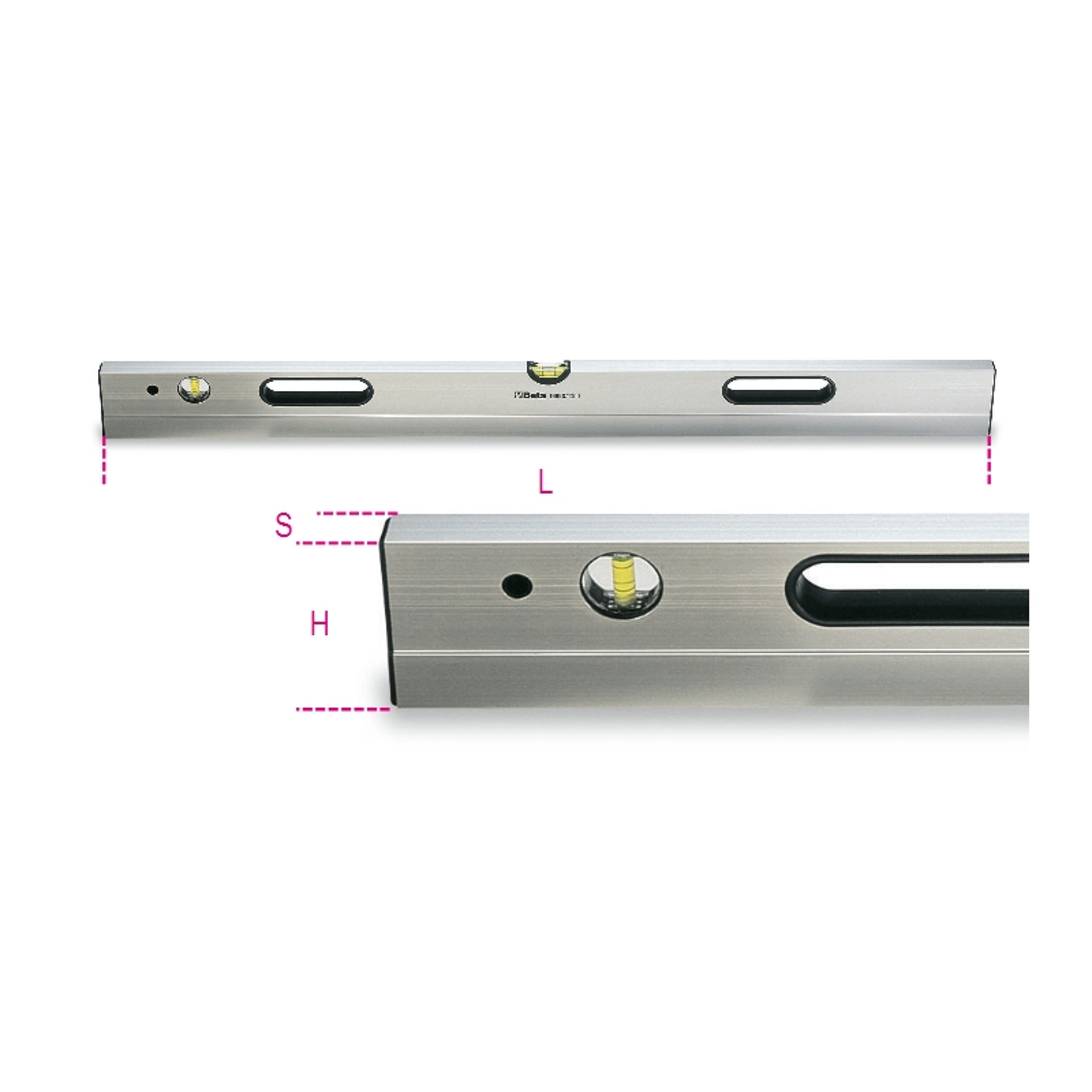 BETA N�veis de pedreiro em alum�nio com 2 bolhas inquebr�veis precis�o: 1 mm/m