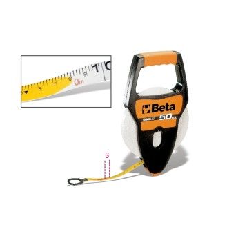 BETA Fita mtrica com punho, caixa em ABS anti-choque, fita em fibra de vidro revestida a PVC, class