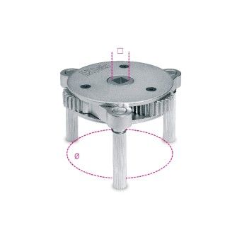 BETA Chave de ajuste automtico para filtros de leo com 3 braos, para aperto manual direito e esqu