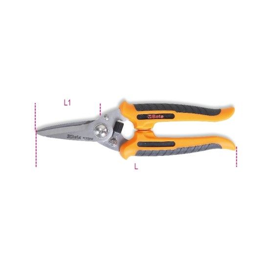 BETA Tesoura multiusos, l�minas direitas em a�o inox, com micro-dentado