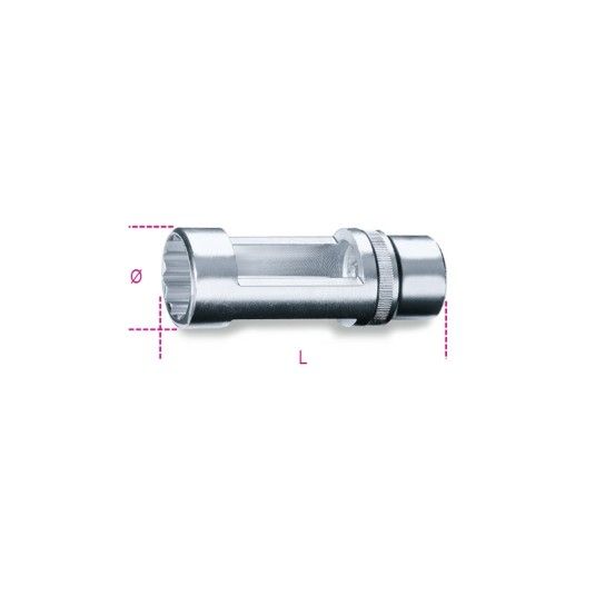 BETA Chave de caixa para injectores de motores Diesel, quadra fmea de 1/2