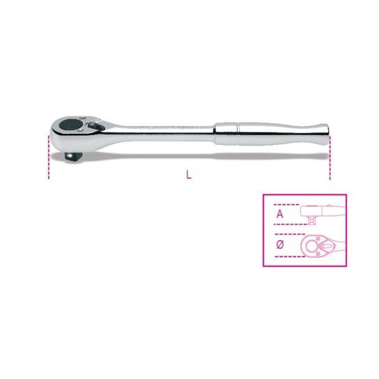 BETA Roquete reversível com punho metálico quadra de 1/2” BETA Roquete reversível com punho metálico quadra de 1/2”