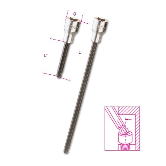 BETA Chaves de caixa com ponta macho hexagonal esfrico